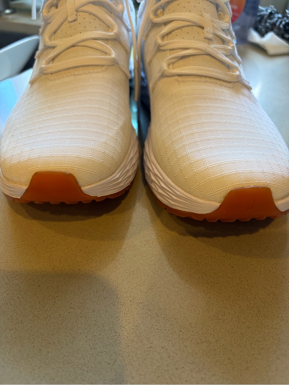 NOBULL (new with box) women’s size 8 White Athletic Shoes with Gum Toe Accent - Picture 3 of 7